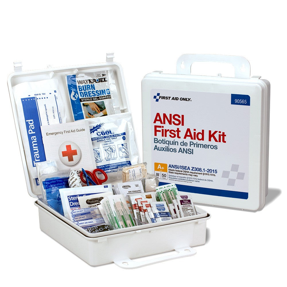 50 Person Bulk Plastic First Aid Kit, ANSI Compliant - W-90565