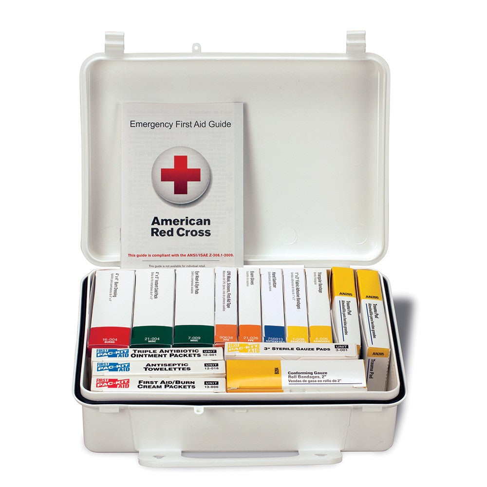 25 Person Unitized Plastic First Aid Kit, ANSI Compliant - W-90569