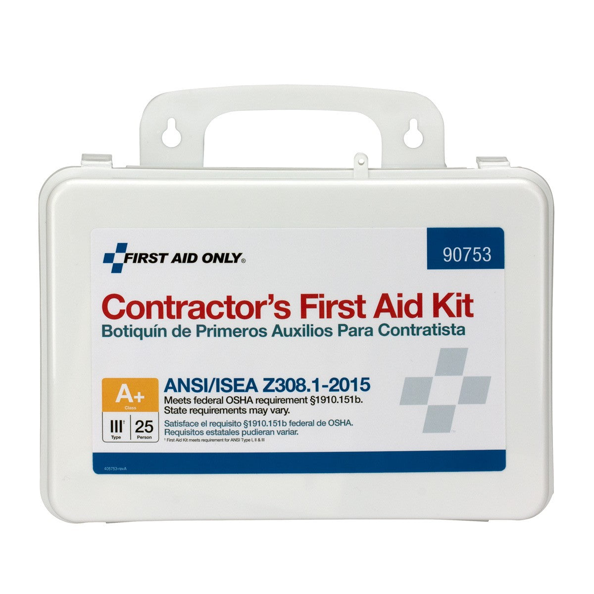 25 Person Contractor First Aid Kit, ANSI Compliant - W-90753