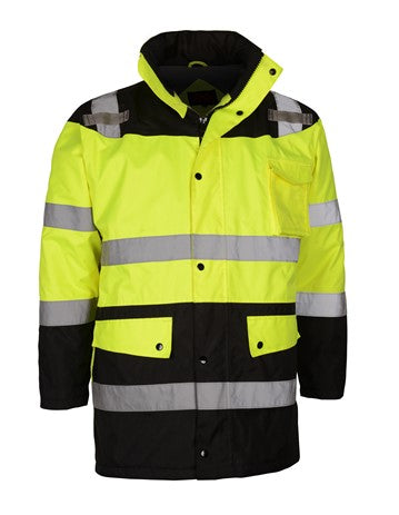 Class 3 Waterproof Fleece-Lined Parka Jacket | Reflective Rain Gear