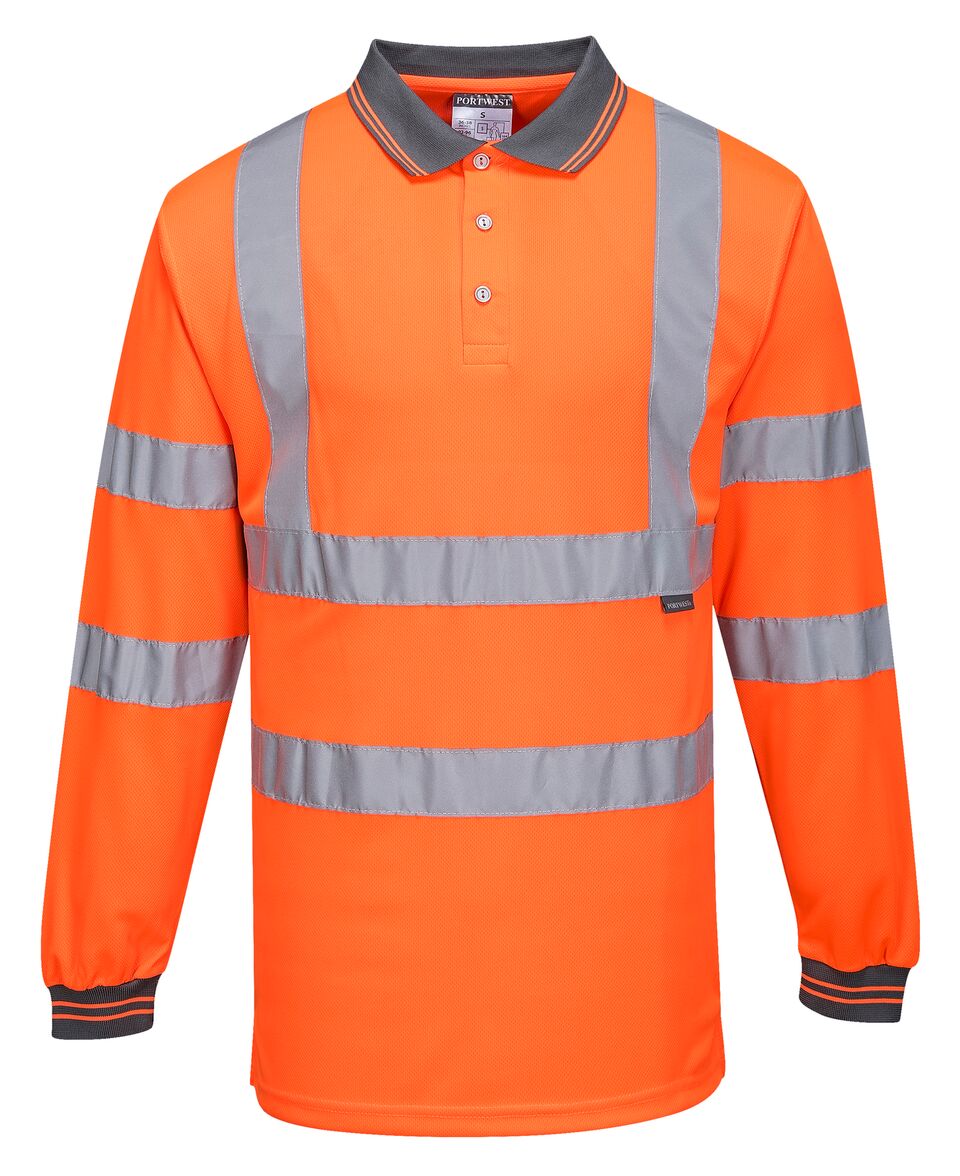 S277 Hi-Vis Long Sleeved Polo Shirt - Safety Shirts for Men - High Visibility