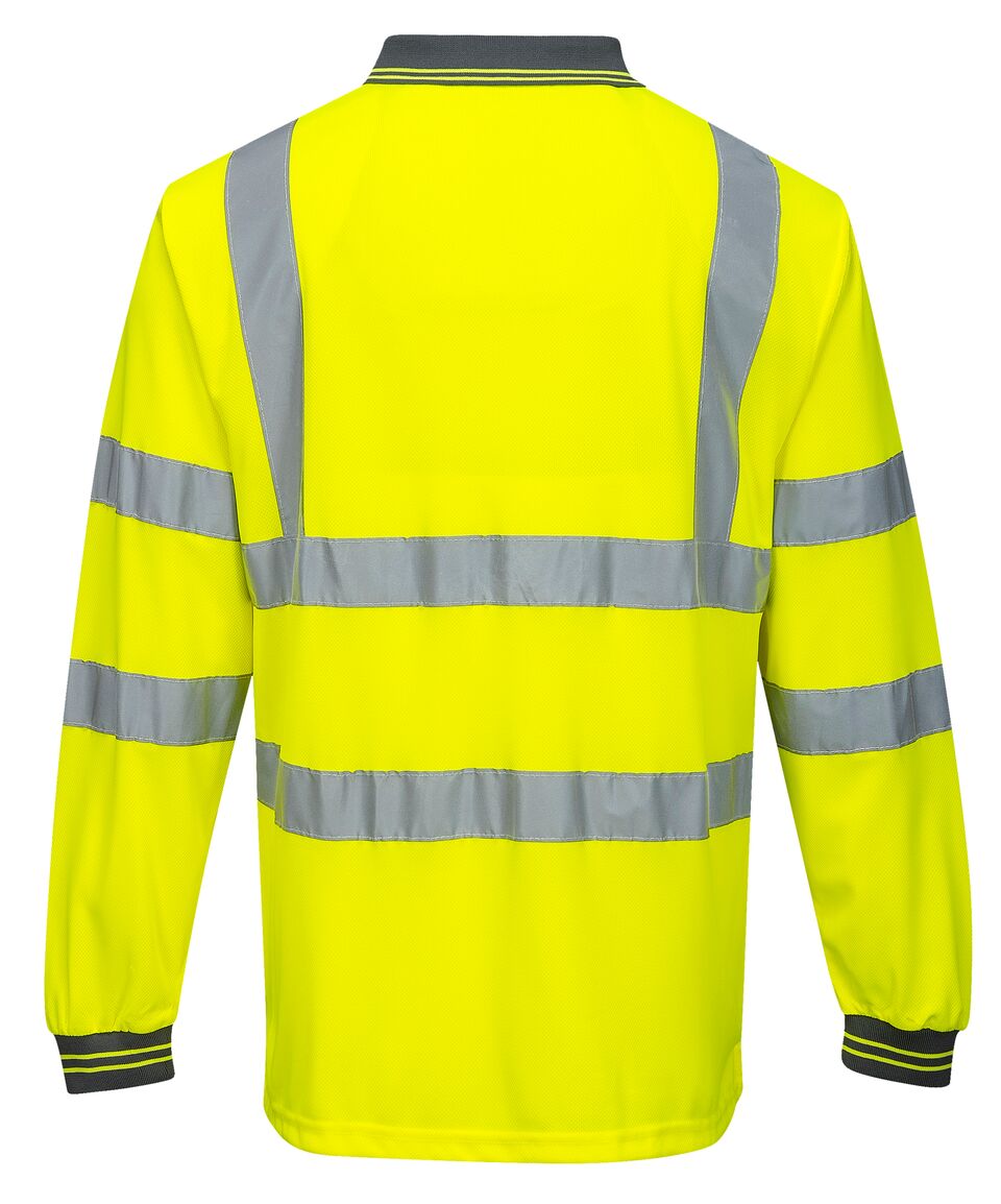 S277 Hi-Vis Long Sleeved Polo Shirt - Safety Shirts for Men - High Visibility