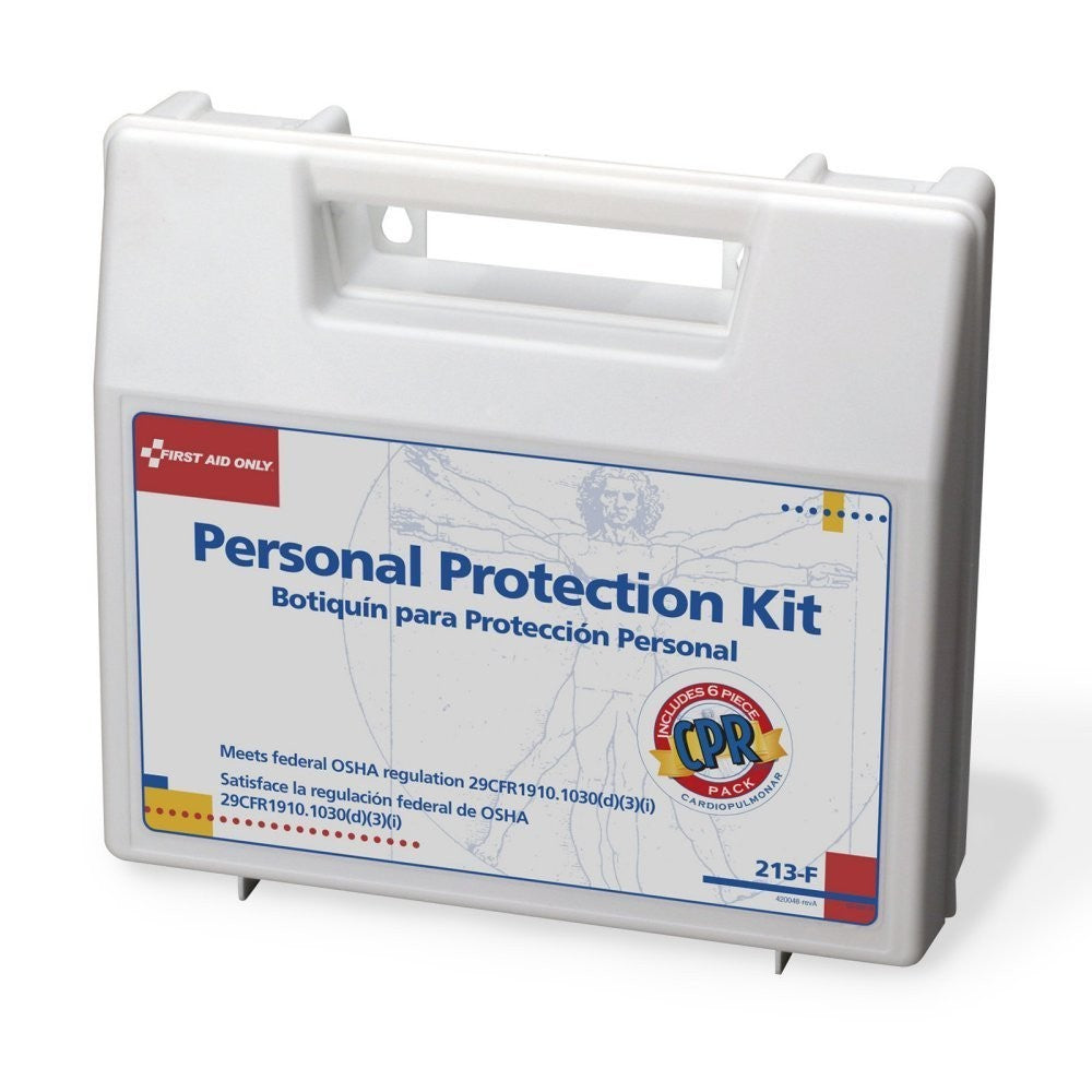 Personal Protection Kit, BBP (Blood Borne Pathogen) Spill Clean Up Apparel Kit With CPR Pack, Plastic Case - BS-FAK-213-F-1-FM