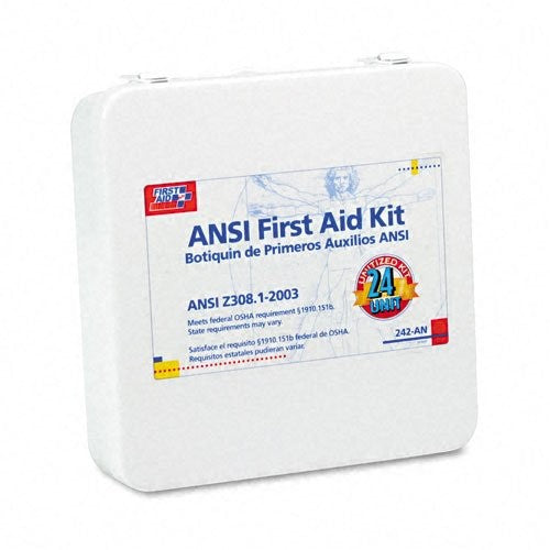 24 Unit First Aid Kit, Metal Case - W-242-AN
